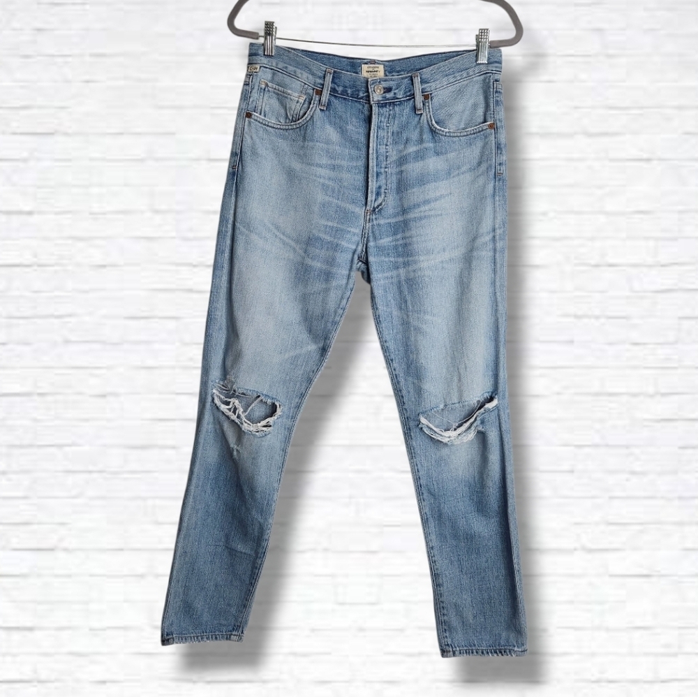Citizens Of Humanity Torn Wash Liya High Rise Classic Fit Crop Jeans Size 28 - Picture 3 of 14